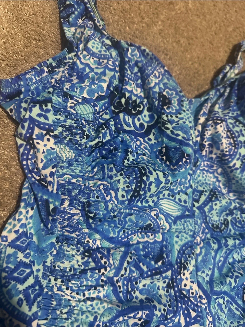 Blue Paisley One-Piece Swimsuit